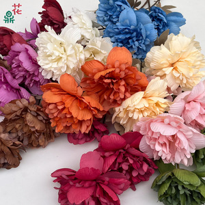 Fleurs de pivoine en soie, fleurs artificielles faites à la main pour la décoration de mariage, style moderne - Product Image 2