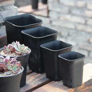 Pots de fleurs carrés en plastique écologique noir créatifs de 4 pouces pour plantes succulentes, utilisation à la maison et au jardin - Product Image 3