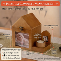 Boîte commémorative triangulaire moderne de luxe en bois de Paulownia, écologique et durable, avec fenêtre photo et porte-bougie pour cendres de chien et de chat - Vente en gros