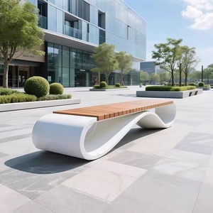 Chaise de loisirs en fibre de verre, carrée, anti-corrosion, pour écoles, extérieur, centres commerciaux, hôtels, tabouret décoratif de repos - Product Image 3