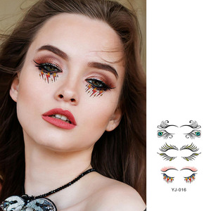 Patch de maquillage jetable pour les yeux, autocollant de tatouage temporaire, faux cils, autocollant de simulation d'eye-liner pour fêtes d'anniversaire - Product Image 1