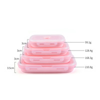 Lot de 4 boîtes à bento pliables en silicone, récipients de conservation alimentaire, compatibles micro-ondes, pour enfants et camping