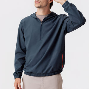 Recién llegados, Jersey escolar, Sudadera con capucha de gran tamaño, Sudadera de cuello redondo recortada en blanco, cuello con cremallera, jersey de Golf para hombre - Product Image 2