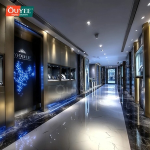 <span class=keywords><strong>Vitrine</strong></span> de présentation de bijoux en <span class=keywords><strong>verre</strong></span> design avec cadre métallique et éclairage <span class=keywords><strong>LED</strong></span> pour boutique et zone de vente au détail - Product Image 5