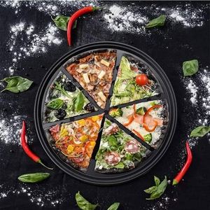 26/28/32cm Carbon Steel Non-Stick Pizza Baking Pan Round Mesh Tray Plate Oven Baking <b>Bakeware</b> With Holes Pizza Tray Mould - Product Image 3