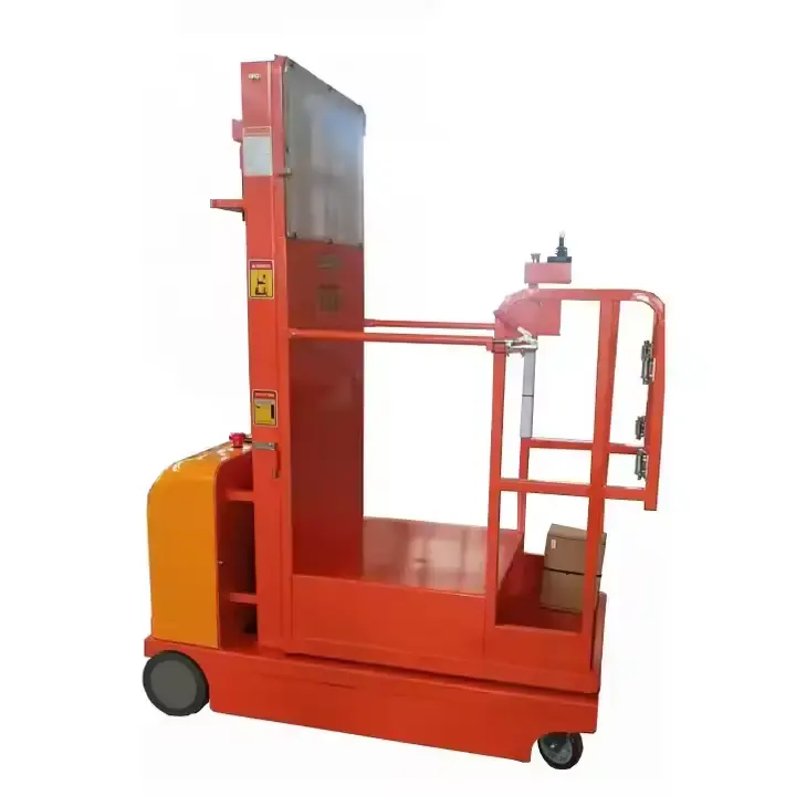 Everlift Brand Narrow Aisle scissors lift Full Electric Aerial Order Picker With lead-acid Battery elevated work platform