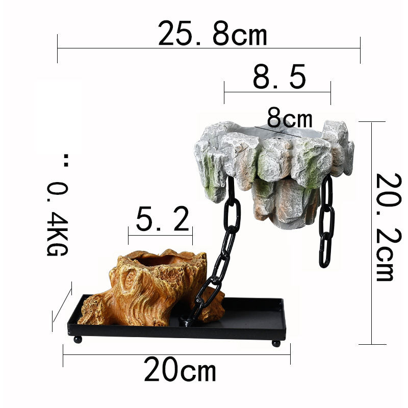 Chaîne en fer Reckwire avec bassin rocaille gris clair