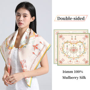 <span class=keywords><strong>Foulard</strong></span> en soie pour femme 100% personnalisé <span class=keywords><strong>foulard</strong></span> en soie carré avec motif d'impression numérique et logo pour l'été - Product Image 4