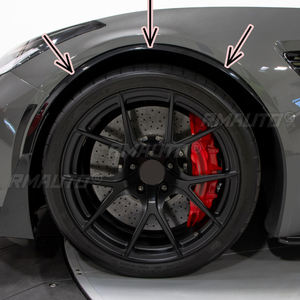 Para Corvette C7 2014-2019, 2 Piezas, Molduras de Guardabarros Delanteros para Automóvil, Aspecto de Fibra de Carbono, Negro Brillante, Estilo GM - Product Image 3