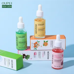 Source Cosmetics Supplier OEM ODM Ginger Vitamin C Facial Serum Celery Hyaluronic Acid Serum Beet Vitamin A Face Serum