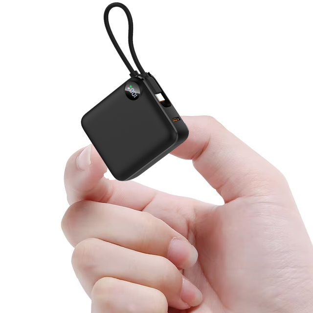 Mini Size Power Bank with Cable 10000mah Charger 20000mah Powerbank Portable Power Banks for Phone Charging