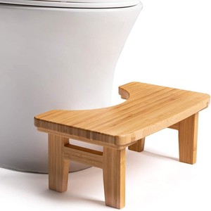 Bamboo Toilet <b>Step</b> <b>Stool</b> For Kids Natural Wood Color Solid Wood Bathroom <b>Stool</b> With Multifunction Design - Product Image 1