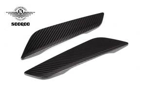 Pour BMW Série 5 G30 M Sport, style OEM, lèvres de pare-chocs avant en carbone poli miroir, séparateurs latéraux, ailerons, neuf 2017-2019 - Product Image 2