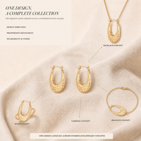 Pendientes de Aro en Forma de U con Diseño Martillado en Tono Dorado, Joyería de Moda para Mujer, Accesorios de Moda Femeninos