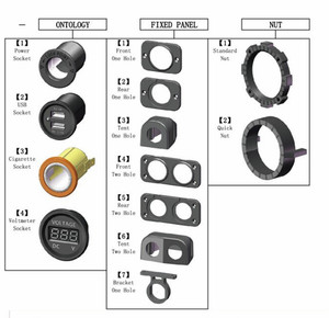 Dual USB Presa Presa <span class=keywords><strong>Spina</strong></span> di Potere del Caricatore + <span class=keywords><strong>12</strong></span> <span class=keywords><strong>Volt</strong></span> Pannello di Combinazione per il Montaggio Barca Camion Auto - Product Image 6