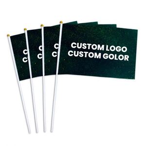 ธงมินิแบบขายส่งพร้อมเสาพลาสติก  ธงมือถือแบบโบกสะบัดพร้อมออกแบบโลโก้ ธงมินิแบบสั่งทำส่วนตัว - Product Image 1