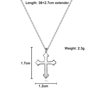 Fine Jewelry Halsketten Sterling silber 925 mit Cross Charm Anhänger Halskette Men Cross Religiöser Schmuck für Frauen