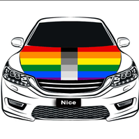 Housse de capot de voiture élastique personnalisée arc-en-ciel gay hétéroflexible, accessoire en polyester réutilisable multi-scènes pour protection anti-poussière automobile