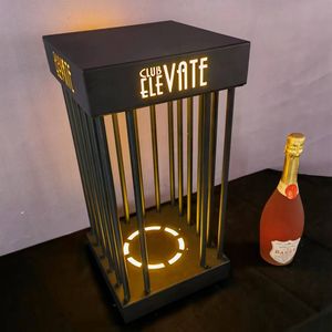 RICHSHINING metallo dorato gabbia led bottiglia presentatore LED bastone fiammeggiante vino inserzione porta bottiglia glorificatore per Nightclub KTV - Product Image 1
