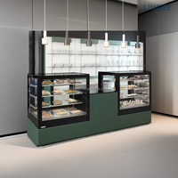 Vitrine Réfrigérée Commerciale pour Pâtisseries, sur Pied, 1,2 m, Double Étagère en Verre, pour Boulangerie