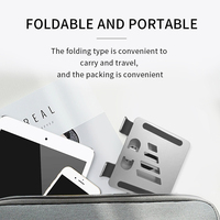 Support de tablette pliable et réglable en alliage d'aluminium pour bureau, compatible avec plusieurs appareils, pour usage commercial