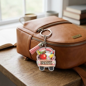 Portachiavi Personalizzato con Glitter per l'Apprezzamento degli Insegnanti |   Regalo Personalizzato in Acrilico a Forma di Scuolabus |   Souvenir all'Ingrosso per la Festa degli Insegnanti 2026 - Product Image 5