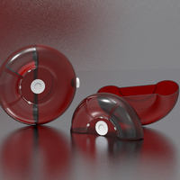 RTCO Nouvelle conception de capsule de stockage en plastique compartimentée en forme de soucoupe volante pour la poudre de protéines, suppléments de remise en forme