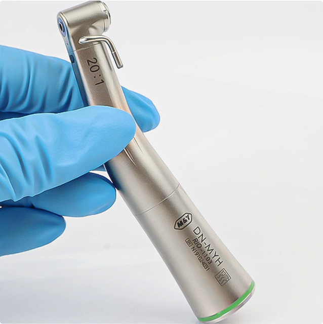 Implant Handpiece Dental Implant Handpiece 20:1 Contra Angle Push Button LED Surgical for Implantology Clinic Use