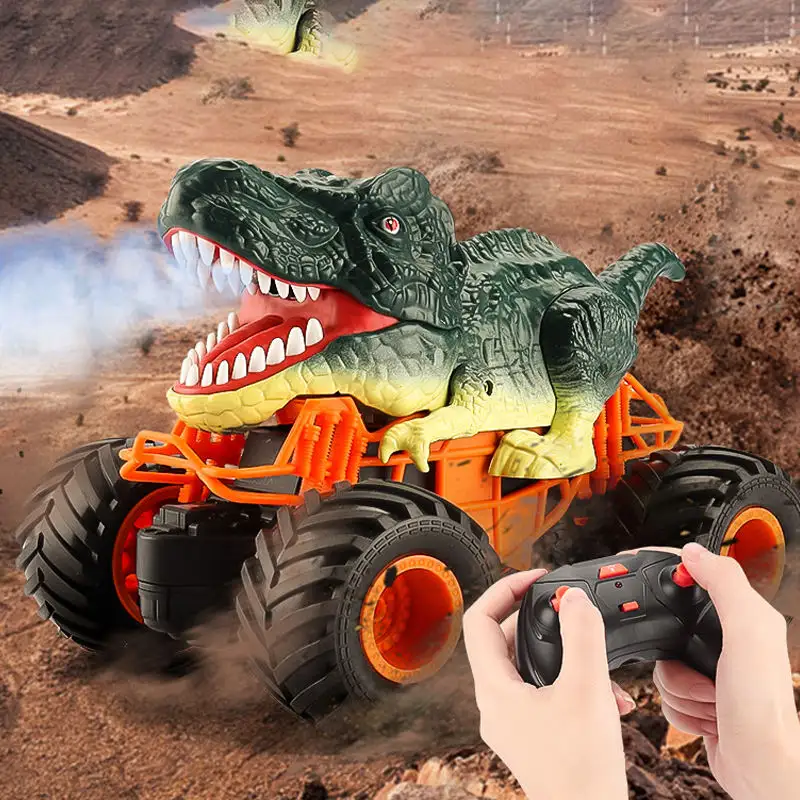 TikTok Best Seller RC Dinosaur Truck Jurassic Radio Control Toys 2.4G Spray Simulation Dino Remote Control Car For Kids