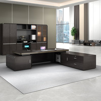Chine prix de gros fantaisie en bois design luxe moderne PDG bureau de direction meubles de table patron pour les bureaux de travail