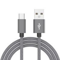 Câble USB2.0 2A 3A USB A vers USB C 1m en nylon tressé, câble de charge rapide et de transfert de données, chargeurs pour téléphones portables Android