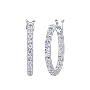 Pendientes de Aro de Moda al por Mayor, Circulares y Gruesos para Mujer, con Moissanita VVS, Plata 925, Certificados GRA - Product Image 1