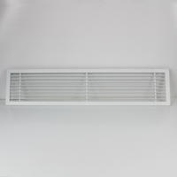 Grille linéaire moderne en aluminium à noyau fixe avec angles de lame 0/15/30, taille personnalisable pour l'alimentation et l'évacuation de l'air des bureaux