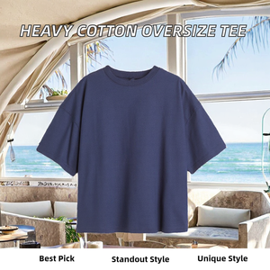 เสื้อยืดคอกลมแขนสั้นผ้าฝ้ายเนื้อหนัก 120 กรัม สีพื้น ทรงหลวม สวมใส่สบาย ไม่ระบายอากาศได้ดี เหมาะสำหรับใส่เป็นเสื้อตัวในหรือใส่ลำลอง มีโลโก้ ปักลายเรียบๆ - Product Image 2