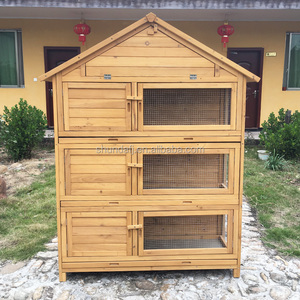 SDR026 Eco-Friendly Fir Wooden Pet House with Rabbit Hutch for <b>Small</b> Animals - Product Image 6
