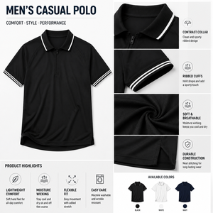 Polos de Golf Personalizados para Hombre, Ropa de Alto Rendimiento de Marca Privada para Clubes Campestres y Empresas, Fabricante OEM, Suministro al por Mayor - Product Image 2