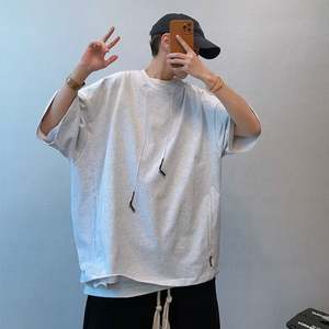 Camiseta de peso pesado de gran tamaño con logotipo personalizado para hombre 100% tela de punto de algodón para imprimir - Product Image 2