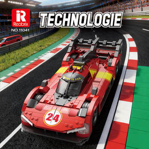 Reobrix 11041 11042 <span class=keywords><strong>1</strong></span>:16 499P <span class=keywords><strong>F1</strong></span> Voiture de Championnat de Grande Taille en Blocs de Construction - Kit Modèle MOC Moteur V6 pour Adultes et Enfants - Product Image 2