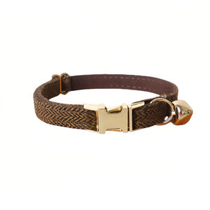 PUPE Pet <b>Dog</b> Cat Collar with Bell Cute Adjustable Puppy Collar Personalized Lettering Solid Metal Buckle Made From Polyester - Product Image 3