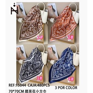 Foulard Paisley Quadrato 70x70cm Accessorio Moda per Capelli da Donna - Product Image 1