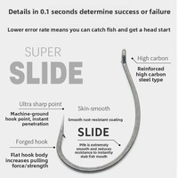 Hameçon simple renforcé de type jig pour pêche en radeau avec leurres souples, pour poisson mandarin, bar et bar blanc en rivière, 10 pièces