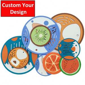 Customizable Logo Anti-slip Best-selling Woven Catering Muslim Oval <b>Silicone</b> <b>Coaster</b> Anti-Scald Promotional Tea <b>Coaster</b> - Product Image 5