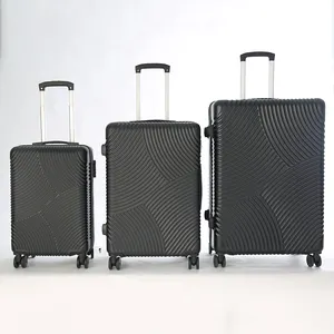 BSCI 2024 Trending ABS PC Hard Side Trolley Suitcase Spinner Rolling Plastic Travelling Luggage 3 Piece Nested Set