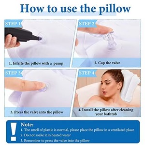 PVC multifunctional inflatable pillow, baby bath non slip pad, adult bathtub pillow, bath neck pillow, divine device, inflatable - Product Image 3