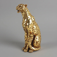 Sculpture d'art moderne en résine de léopard de grande taille pour intérieur, statue de guépard de luxe pour la décoration de la maison, de l'hôtel, du bureau ou du salon