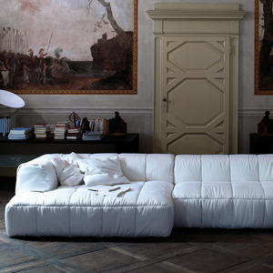 RUNXI Alemania Estilo Vintage sala de estar sofá largo marco de madera de pino sofá modular en forma de L tela de terciopelo muebles de apartamento - Product Image 6