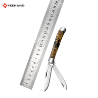 Couteau pliant de survie et de camping EDC artisanal, lame en acier 3Cr13, fabrication OEM Yeehand, manche en acrylique.