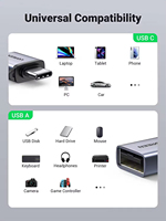 Adaptateur UGREEN US270 USB-C vers USB, adaptateur OTG, adaptateur USB-C mâle vers USB 3.0 femelle, prend en charge le transfert de données et la charge