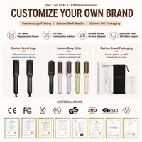 Cepillo Alisador de Cabello Negro Torlin con Pantalla LCD, Calor Ajustable y Apagado Automático - Uso Doméstico para Hombres y Cuidado de la Barba