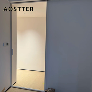 Puerta Corredera Interior AOSTTER Blanca Pura con Vidrio Esmerilado Translúcido y Herrajes Resistentes para Armario de Dormitorio Principal Minimalista - Product Image 3